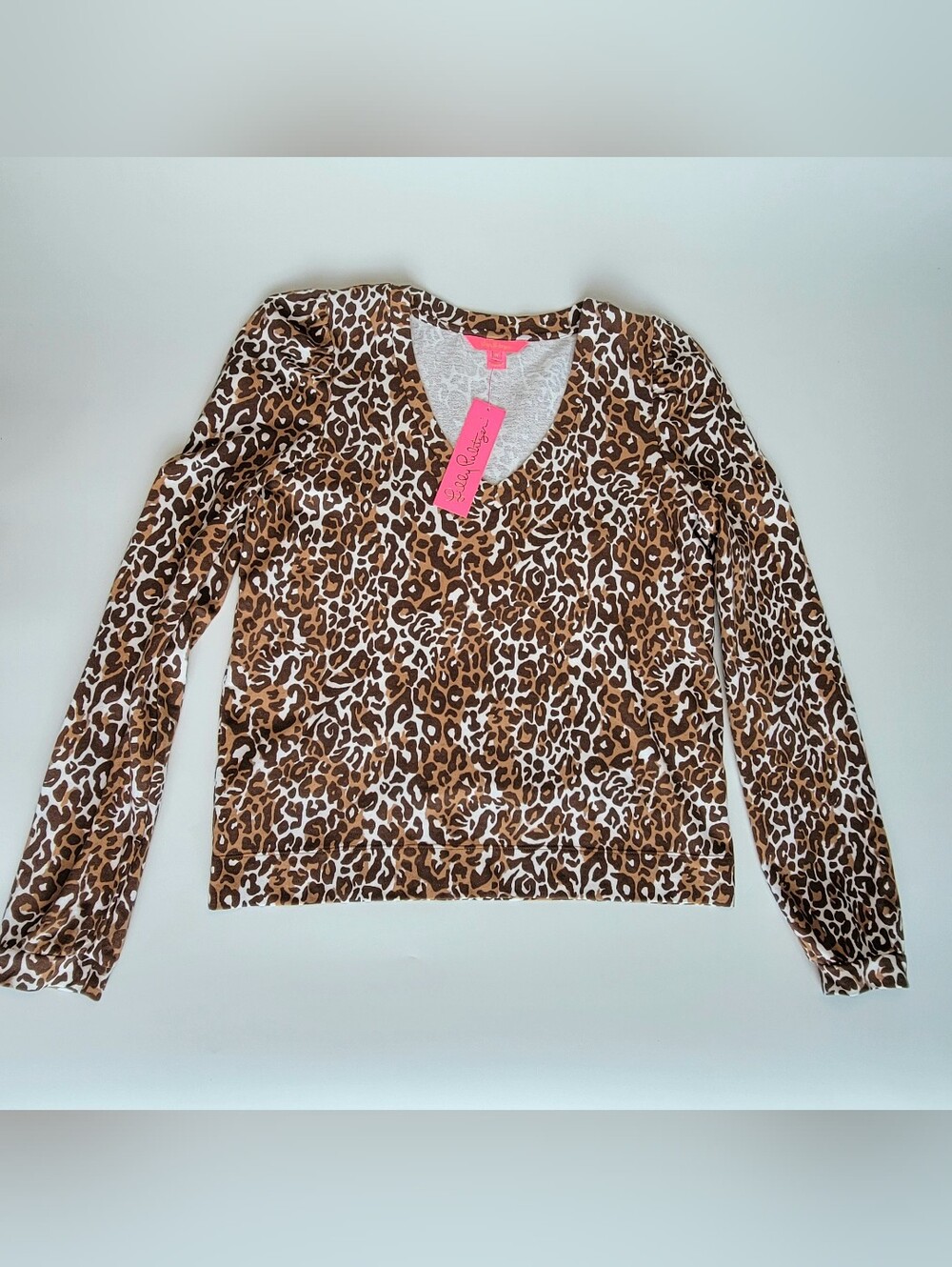 Lilly Pulitzer Jansen V-Neck Sweater Womens M Medium Favorite Spot Chocolate NWT